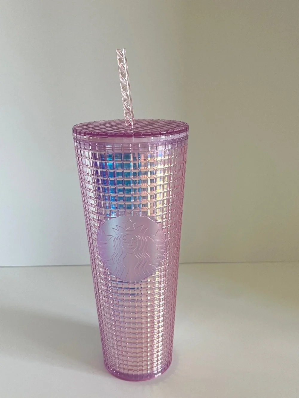LIMITED EDITION Starbucks 2020 Pink Grid Disco Cold Venti Tumbler Venti